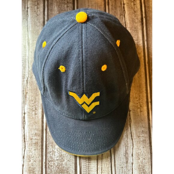 West Virginia Mountaineers Hat Cap Navy Gold Adjustable Big 12 College Football - Picture 4 of 10